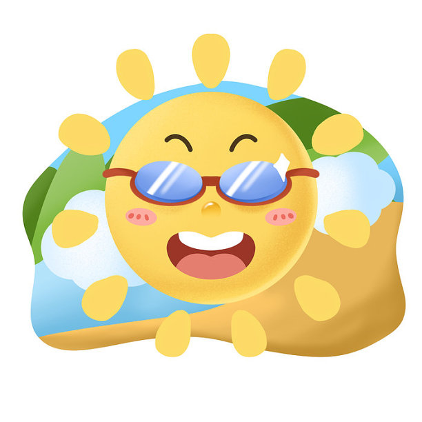 戴墨镜的太阳元素图片下载
