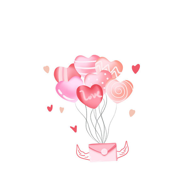 七夕绑在气球上的告白情书图片下载