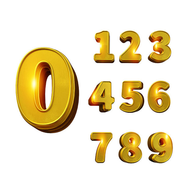 创意金色炫光数字图片下载
