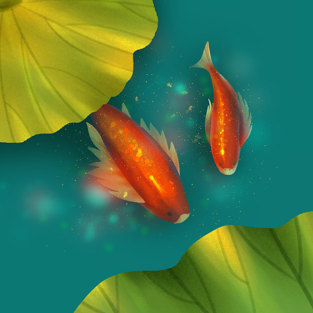 夏至锦鲤元素图片下载