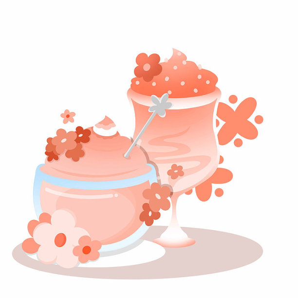 原创双人份樱花冰淇淋图片下载