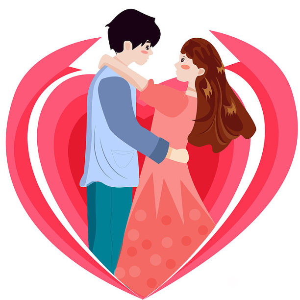 原创元素七夕拥抱的情侣图片下载