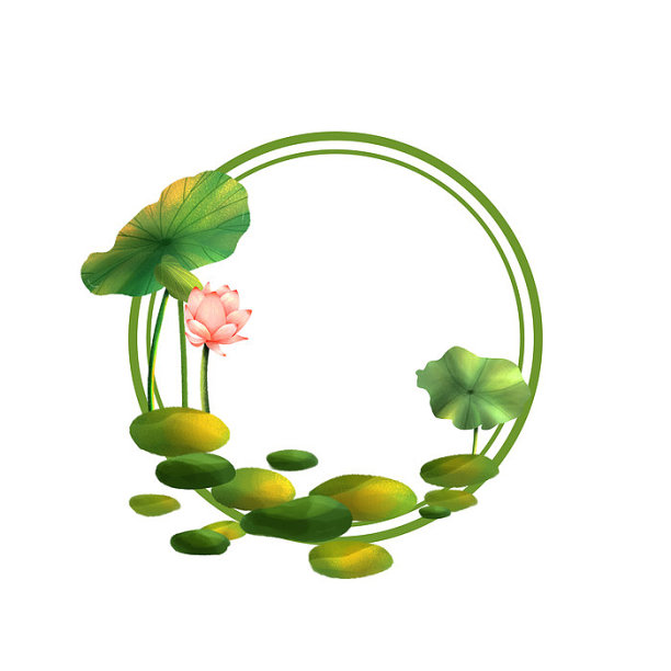 夏季清新荷花边框元素图片下载