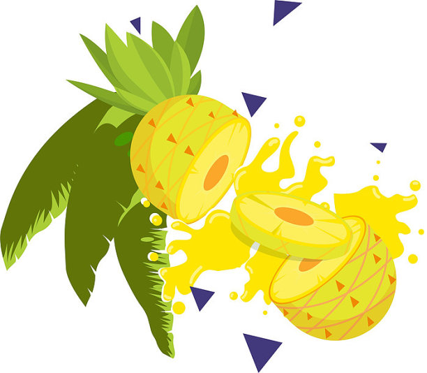 黄色菠萝切片水果夏天图片下载