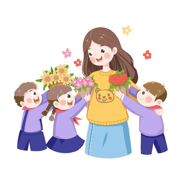 教师节学生给老师献花图片下载