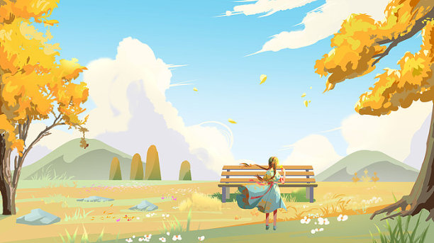 秋天远景素材图片