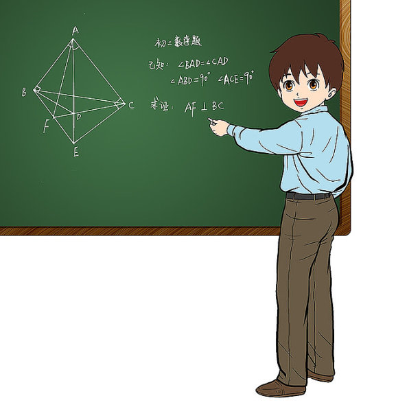 手绘风上课讲题的老师图片下载