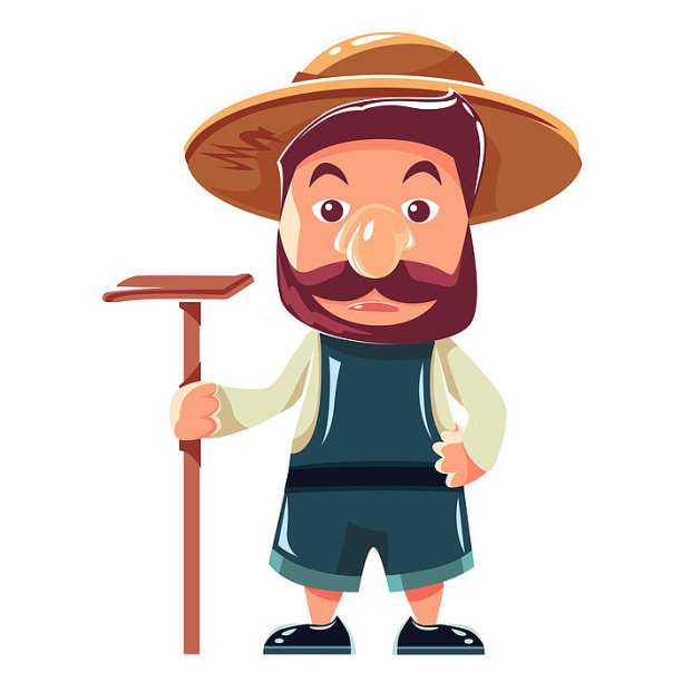 休息的农民插画元素图片下载