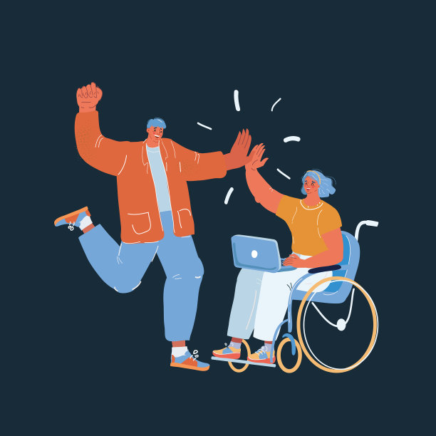 轮椅妇女工作图片下载