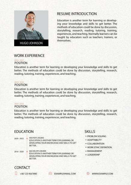 最小的简历编辑模板CV建设者图片下载