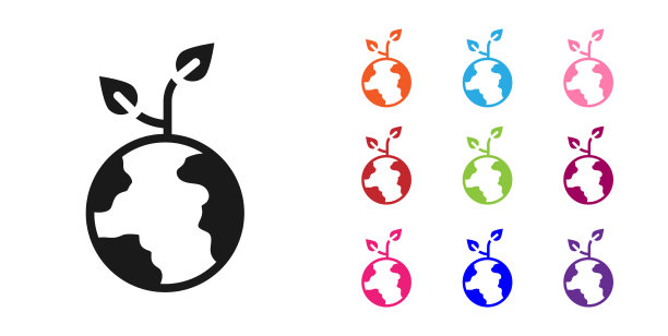 黑人志愿者队植树icon孤立图片下载