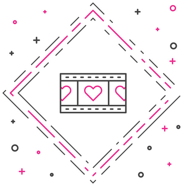 线播放视频与心脏图标隔离在白色图片下载