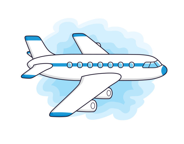 空中飞机卡通图标图片下载