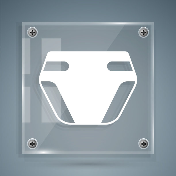 白色成人尿布图标孤立在灰色图片下载