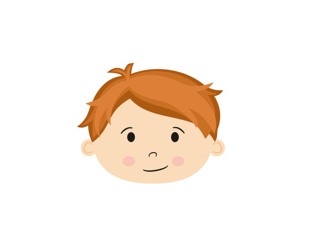 孤立在白色背景的卡通男孩的脸。图片下载