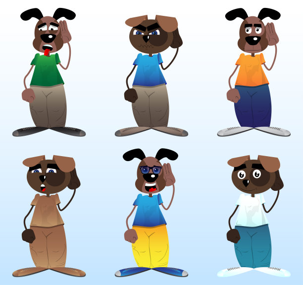 狗牵着他的耳朵，倾听着。图片下载