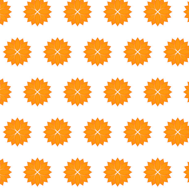 橙色叶子与星星折叠的图案图片下载