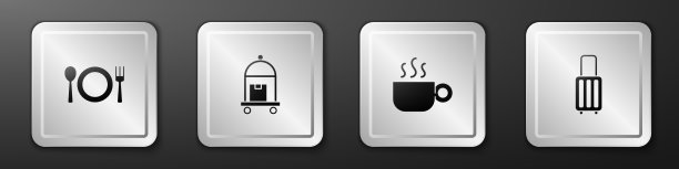 餐具盘，叉，刀，手提箱，咖啡杯图片下载