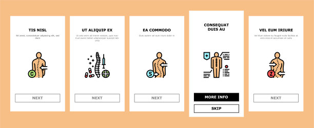 脊柱侧弯疾病的图标设置图片下载