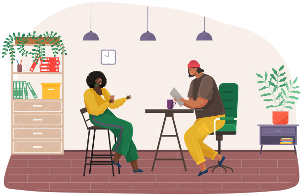 员工在工作场所的休息时间交流图片下载