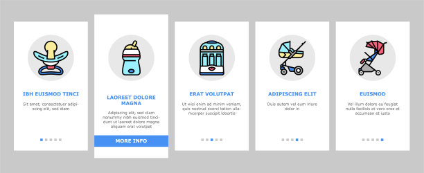 婴儿商店出售工具上的图标设置图片下载