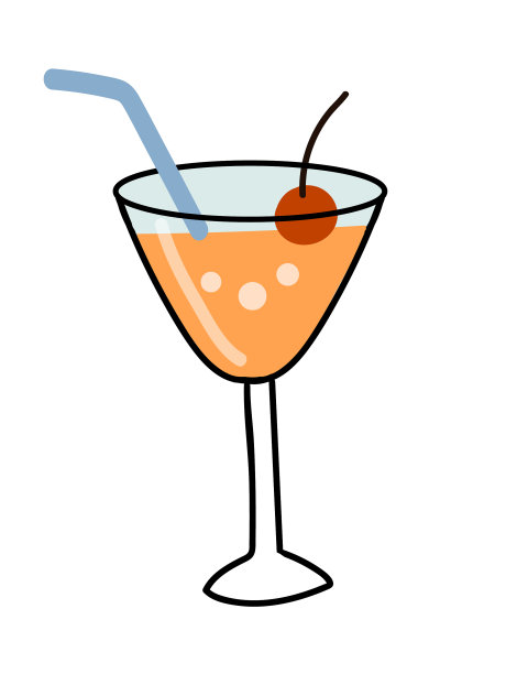 用樱桃装饰的橘子制成的鸡尾酒图片下载