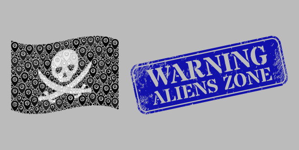 纹理警告外星人区域水印和指针图片下载
