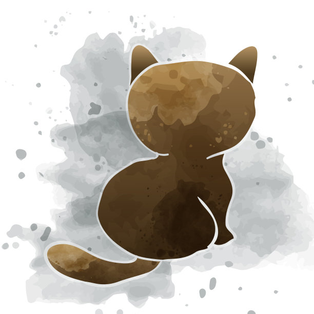 小猫小猫坐在后面看艺术图片下载