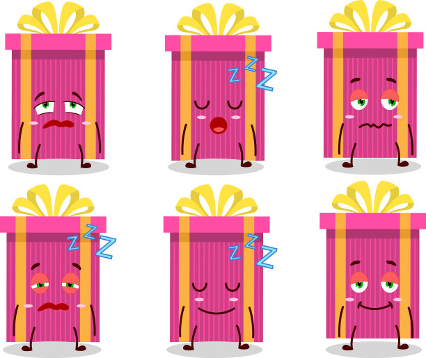 卡通人物粉红圣诞礼物图片下载