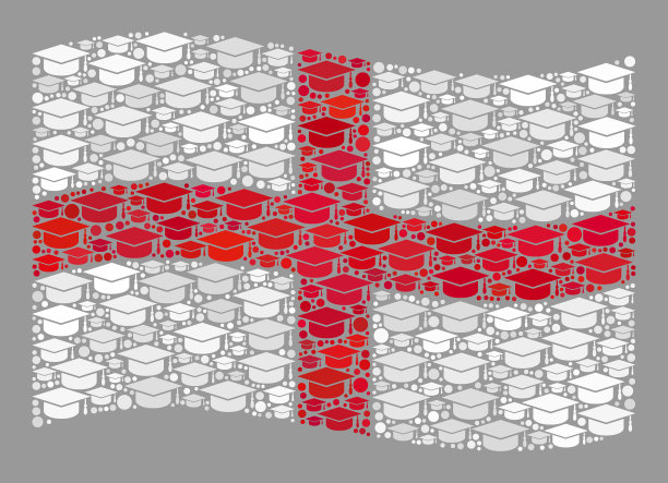 毕业挥舞英国国旗-大学图片下载