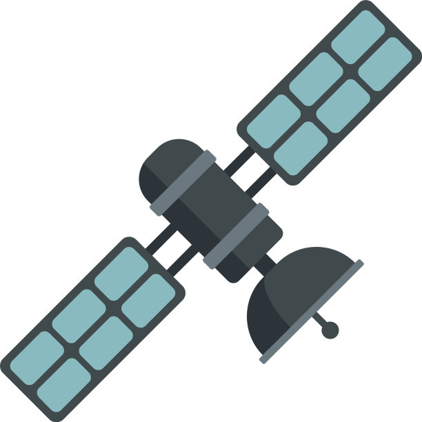 太空卫星图标扁平孤立图片下载