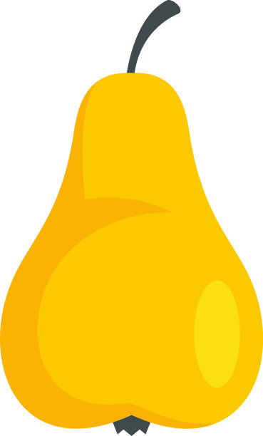 有机梨图标扁平孤立图片下载