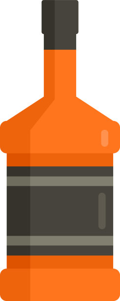 免税威士忌酒瓶图标平孤立图片下载