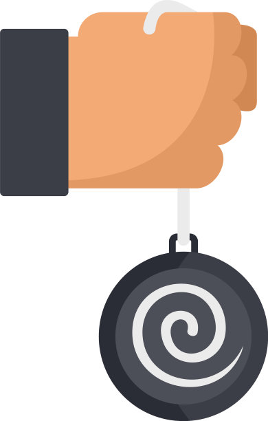 精神催眠钟摆图标平孤立图片下载