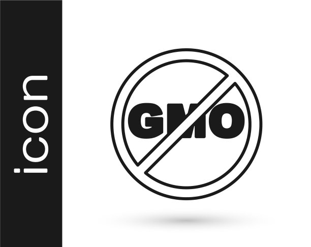 黑色没有转基因图标孤立在白色背景图片下载