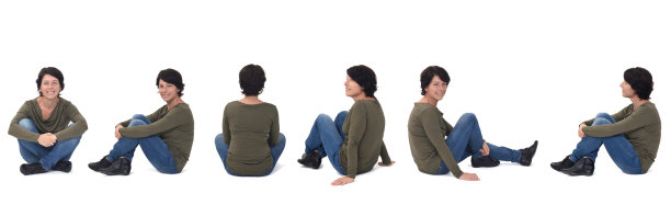 女性被隔离在白色背景上图片下载