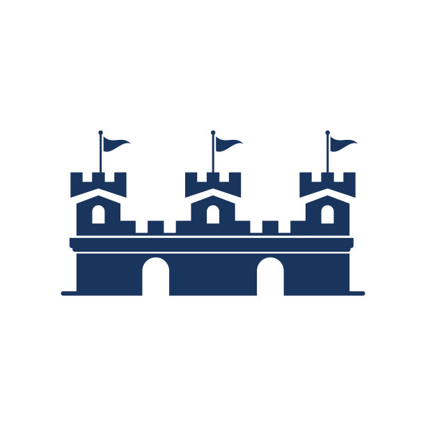 城堡建筑图标模板图片下载