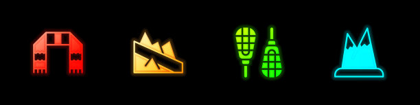 设置冬季围巾，下山，雪鞋和图片下载