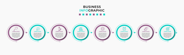 包含8个步骤的业务信息图演示图片下载