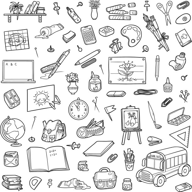 漫画集学校物品的收集图片下载