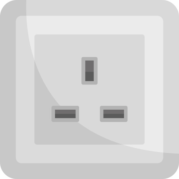 型电源插座图标扁平隔离图片下载