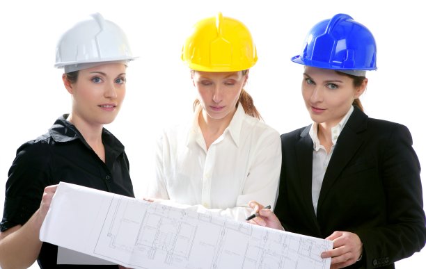 女建筑师工作，孤立的工作室图片下载