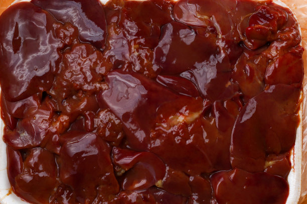 生鸡肝特写图片下载