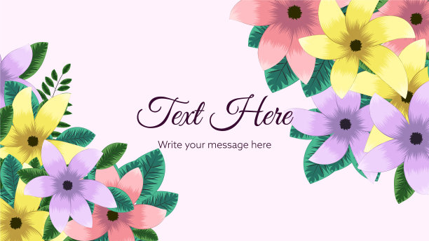 令人敬畏的豪华花卉植物旗帜背景图片下载