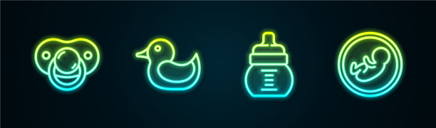 设置线婴儿奶嘴橡皮鸭奶瓶图片下载