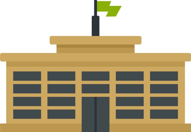 学院大楼图标扁平孤立图片下载