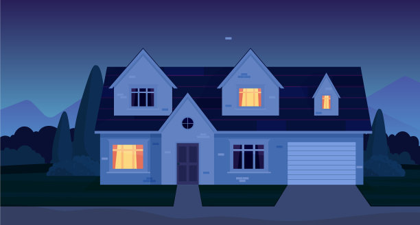 郊区街道上有住宅图片下载