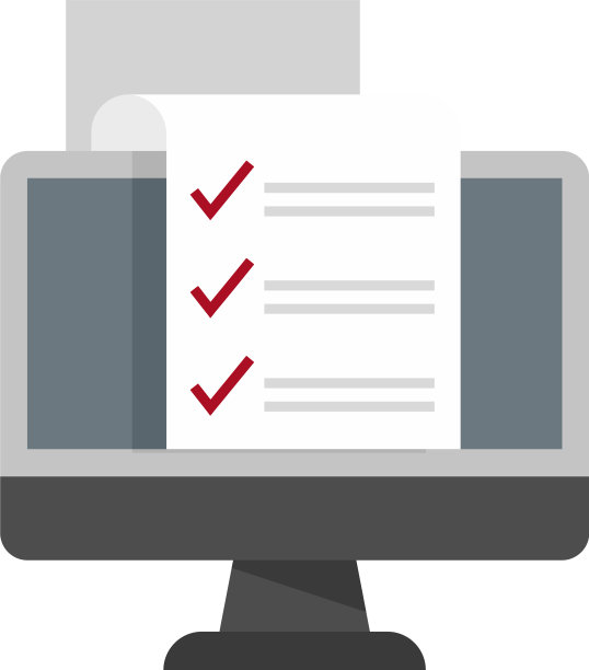 PC在线调查图标平孤立图片下载