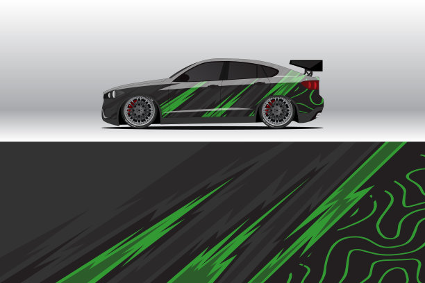 汽车包装贴花设计抽象的赛车和运动图片下载