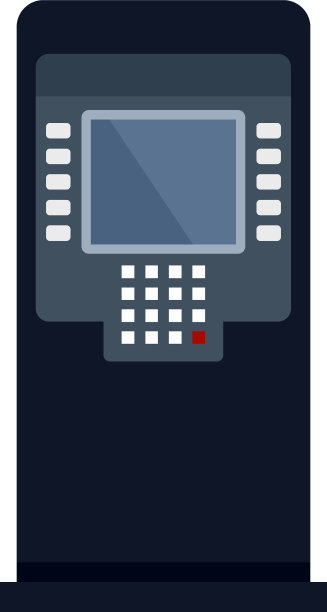 财务ATM图标扁平孤立图片下载